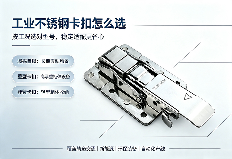 工业不锈钢卡扣怎么选？多系列产品覆盖全行业工况，适配振动/潮湿户外环境
